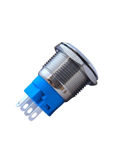 E82 19mm Metal Buton Yaylı 12-24v Turuncu Led 1no/1nc