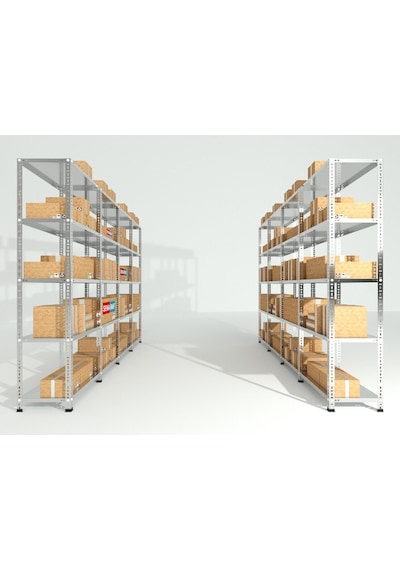 Raf Burada  3 Katlı Duble Galvaniz Çelik Raf - Depo, Arşiv, Kiler, Dosya, Market Rafı-31x93x100 cm- 0.70 mm