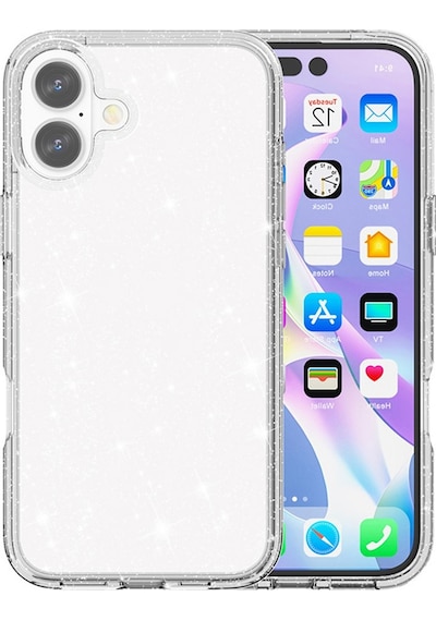 Teleplus Apple Uyumlu iPhone 17 Kılıf Simli Jelly Transparan Silikon Kapak