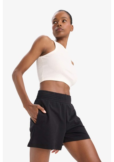 DeFactoFit Oversize Geniş Kalıp Kısa Paça Sporcu Şort C6135AX25SMBK81 Siyah