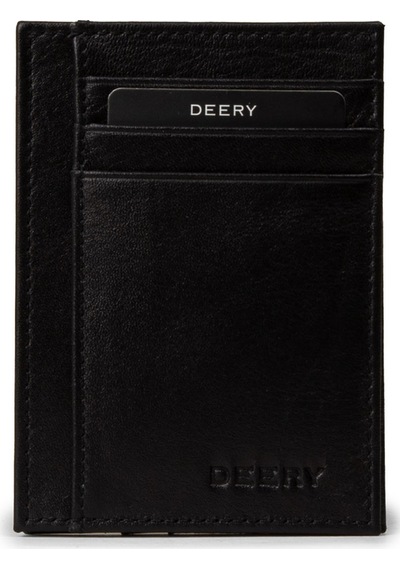 Deery Erkek Hakiki Deri Siyah Sihirbaz Dikey Cüzdan - 03101msyhz01 Siyah