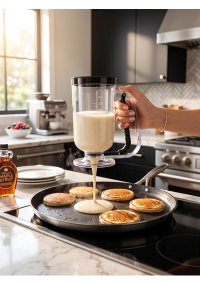 Porsiyonlayıcı Hamur Akıtıcı Krep Waffle Cupcake Dağıtıcı 900 Ml Siyah