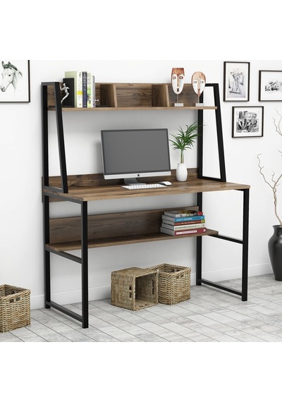 Yesst Momento 120 Cm Raflı Çalışma Masası (451035169) Ceviz