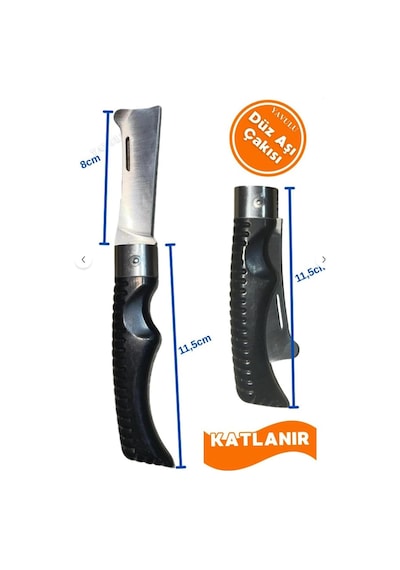 Tr 3'lü Set Plastik Saplı Bıçak Çakı Soğuk Aşı Macunu Profesyonel Çelik Eğri Uç Bağ Ağaç Budama Bıçağ