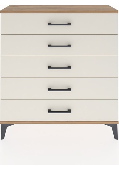 Arges Şifonyer 5 Çekmeceli 88x30x96 Çam-aytaşı Atlas Çam
