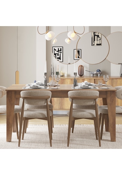 Sephia Açılır Yemek Masası - Oslo Ceviz 160x75x90 Cm Ceviz