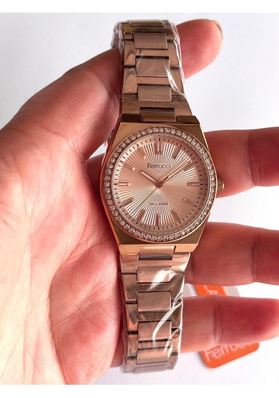Ferrucci Fc73894 Zirkon Taşlı Şık Çelik Kordon Ve Kasa Kadın Kol Saati Rose Gold