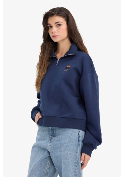 Defacto Oversize Geniş Kalıp Yarım Fermuarlı Baskılı Kalın Sweatshirt G7217ax25cwnv1 Lacivert-nv1 Defacto Oversize Geniş Kalıp Yarım Fermuarlı Baskılı Kalın Sweatshirt G7217ax25cwnv1 Lacivert-nv1