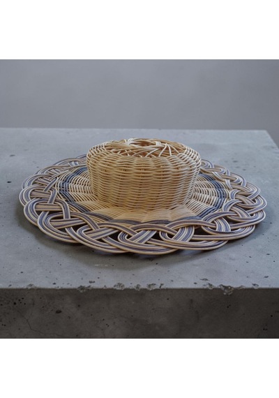 Handanrattan El Örgüsü Rattan Hasır Şapka Duvar Dekoru 40 Cm 40 Cm Çap