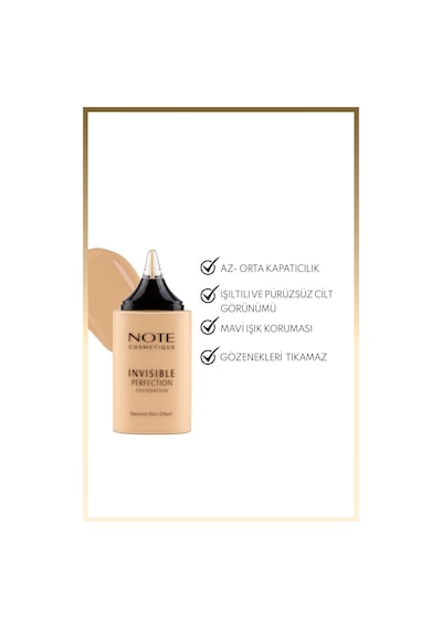 Note Cosmetics Invisible Perfection Foundation Hafif Yapılı Doğal Bitişli Fondöten - 140 Soft Linen