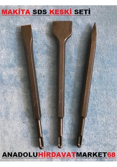 Makita Keski Murç Seti Yassı Sivri 250mm Sds Plus Keski 3 Parça