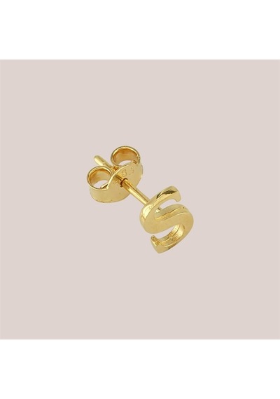 Goldkupe 14 Ayar Altın S Harf Küpe 0,41 Gr-1377