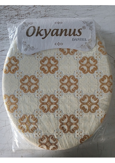 Okyanuz Altın Dantel Desenli Yumuşak Klozet Kapağı Diğer