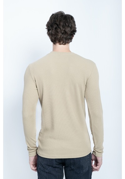 Sportuel Erkek Bej 6511 Js 0 Yaka Basic Waffle Sweatshirt Jsswtk25e000008-vizon