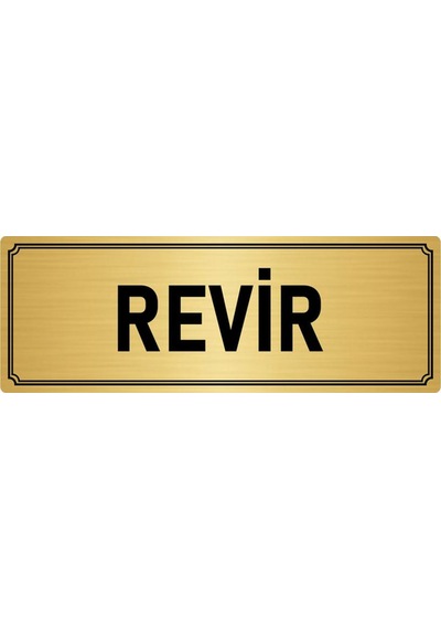 Metal Yönlendirme Levhası, Departman Kapı İsimliği Revir 7x20 cm Altın Renk