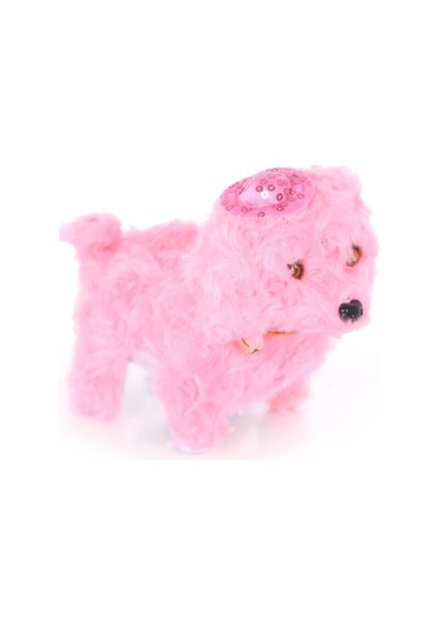 Minik Hareketli Işıklı Sesli Köpek Peluş Oyuncak Pembe