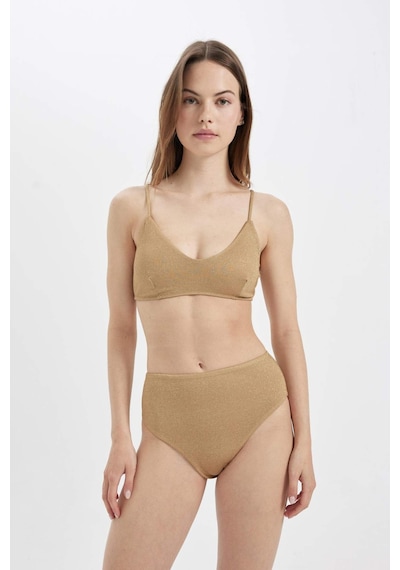 DeFacto Regular Fit Parlak Kumaş Yüksek Bel Bikini Altı-Fall in Love C3180AX24SMYL275