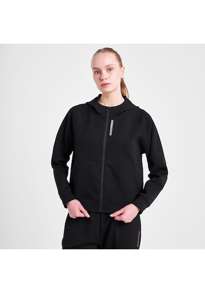 Lescon 25n-2133 Kadın Fermuarlı Kapüşonlu Sweatshirt Siyah
