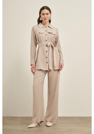 FTZ Women Ftz Pantolonlu Takım Taş 31030 Taş