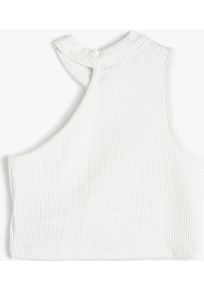 Koton Crop Üst Tek Omuz Kolsuz Fitilli Beyaz 3skg30006ak 3SKG30006AK000 Beyaz
