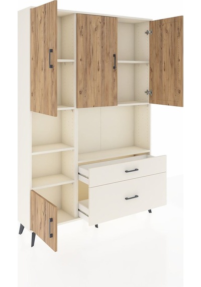Arges Dolap 7 Raflı 2 Çekmeceli 5 Kapaklı 132x30x195 Aytaşı-ç... Aytaşı