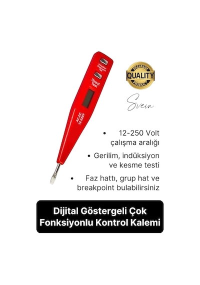 Premium Dijital Ekranlı Kontrol Kalemi Temaslı Temassız Voltaj Test Aleti Elektrik Akım Cihazı