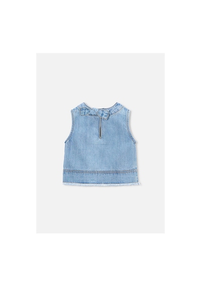 Mayoral Kız Çocuk Denim Kolsuz Bluz Mavi 3030