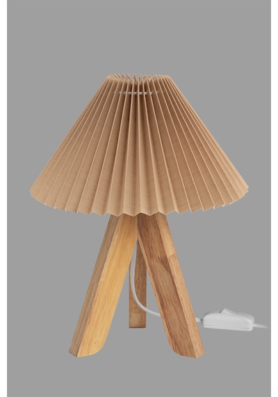Rino Abajur Tripod Ahşap Ayaklı Pilise/akardeon Şapkalı Masa Lambası - Salon, Yatak Odası, Komodin Üstü Gece Lambası Bej Bej Rino Abajur Tripod Ahşap Ayaklı Pilise/akardeon Şapkalı Masa Lambası - Salon, Yatak Odası, Komodin Üstü Gece Lambası Bej Bej