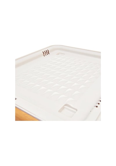 Motek Patateslik Soğanlık Sepeti Oyuncak Kutusu Tekerlekli Organızer Çok Amaçlı Kutu 4x12lt-bambu+krem