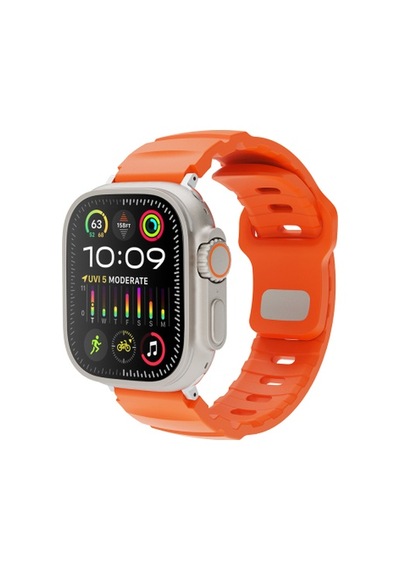 Lexroo Apple Watch 44mm Silikon Kordon - Turuncu