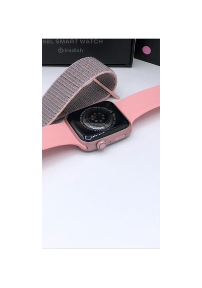 G68l Smart Watch 6s Akıllı Saat Yan Tuşlar Aktif Uygulama Çift Kordon Pembe