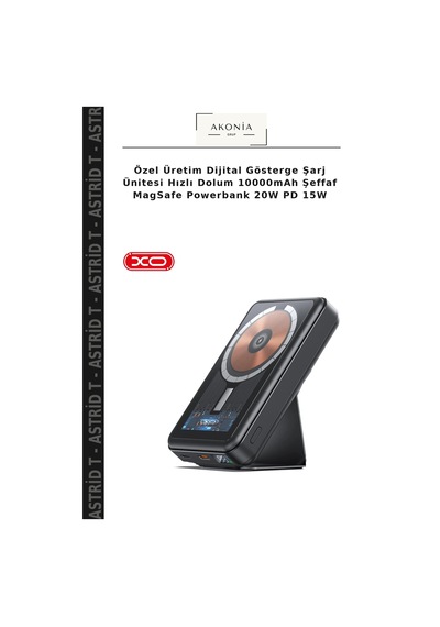 Özel Üretim Dijital Gösterge Şarj Ünitesi Hızlı Dolum 10000mah Şeffaf Magsafe Powerbank 20w Pd 15w Çok Renkli