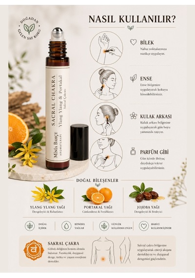 Sakral Çakra Roll - %100 Doğal Ylang Ylang & Portakal Yağı 10 Ml