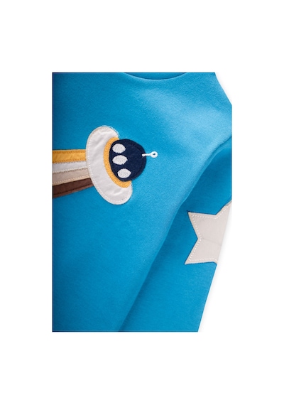 Cigit Uzay Aracı Aplikeli Pijama Takım 2-8 Yaş Mavi Mavi