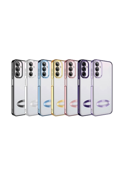 Zore Samsung Galaxy Uyumlu M14 Kılıf Kamera Korumalı Logo Gösteren Omsy Omega Kapak - Derin Mor