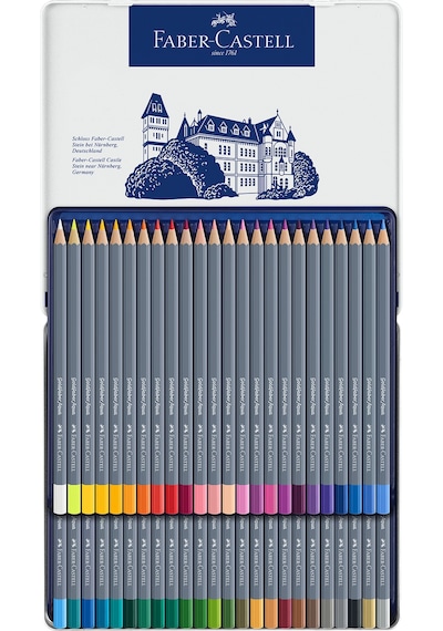 Faber-Castell Goldfaber Aqua Kuru Boya Kalemi 48 Renk, Suda Çözünebilir, Yüksek Pigmentli, Yumuşak ve Canlı Renkler