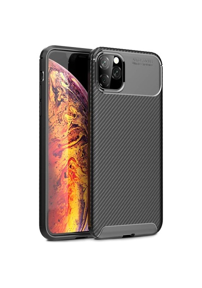Apple Uyumlu  iPhone 11 Pro Max Kilif Karbon Tasarim Negro Silikon Kapak 403232545