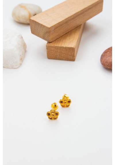 22 Ayar Altın 1,1 Gram Papatya Kadın Küpe Lkkp1349