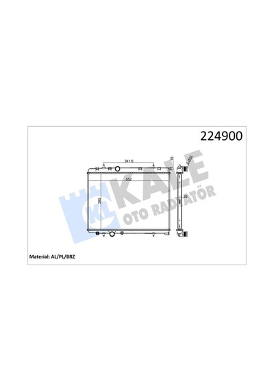 Kale 2018191ab Radyatör 206 98 307 02 C4 04 Xsara 00- 05 1.6- 2.0 Ac Klimasız Otom 562.8x378x27 1 Sıra Alb 9835996080- 1331.ls- 1330.n7- 1330.f4