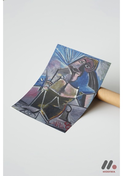 Picasso Kübist Figür, Çerçevesiz Yüksek Kalite Duvar Afişi - Sanatsever Hediyesi