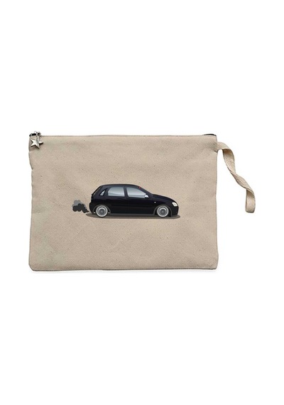 Opel Corsa Krem Clutch Astarlı Cüzdan / El Çantası
