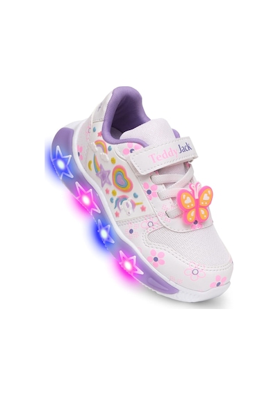 Kaptan Junior Kız Çocuk Işıklı Spor Sneaker Yürüyüş Ayakkabı Ptjck 700 Beyaz