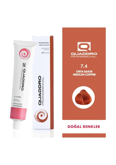 Quaddro Porfessıonel Saç Boyası 7.4 Orta Bakır 100 Ml