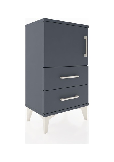 Arges Komodin 2 Raflı Tek Çekmeceli Tek Kapaklı 44x30x80 Antr... Antrasit