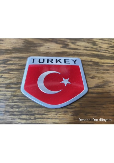 Türkiye Bayraklı Pleksi Rozet Oto Bagaj Kapı Amblem 3m Bantlı Krom Kaplama Arma Logo Türk Bayrağı