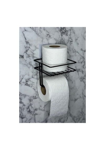 Buççin Online Mağaza Raflı Magic Yapışkan Askılı Wc Kağıtlık,yedekli Tuvalet Kağıtlığı Siyah Metal Siyah Çok Renkli