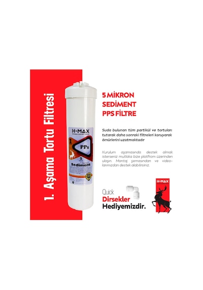 Kapalı Kasa Su Arıtma Cihazı Filtresi Inline 3Lü Filtre Seti 498555025