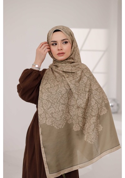 Mimiyum Nevra Desen Soft Şal Kum