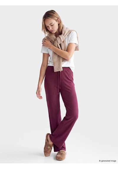 Lcw Dream Bordo Beli Lastikli Geniş Paça Kadın Pijama Altı