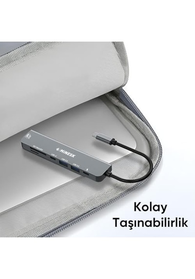 Macbook İle Uyumlu Usb-c Hub Çoklayıcı Hdmı/sd Card/micro Sd/usb 2.0/usb 3.0/usb-c/pd 100watt / Bağl